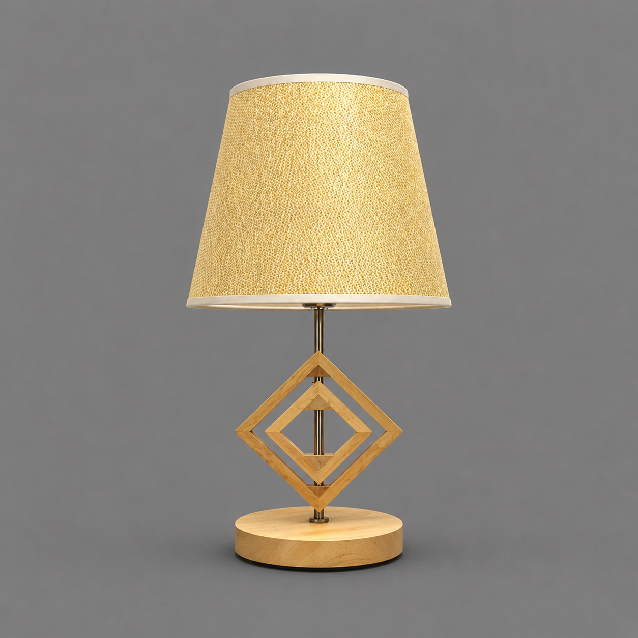 Geometric Wood Frame Table Lamp