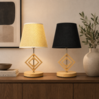 Geometric Wood Frame Table Lamp