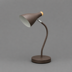 Curved Coffee Stem Cone Shade Table Lamp