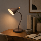 Curved Coffee Stem Cone Shade Table Lamp