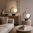 Curved Frame Globe Table Lamp