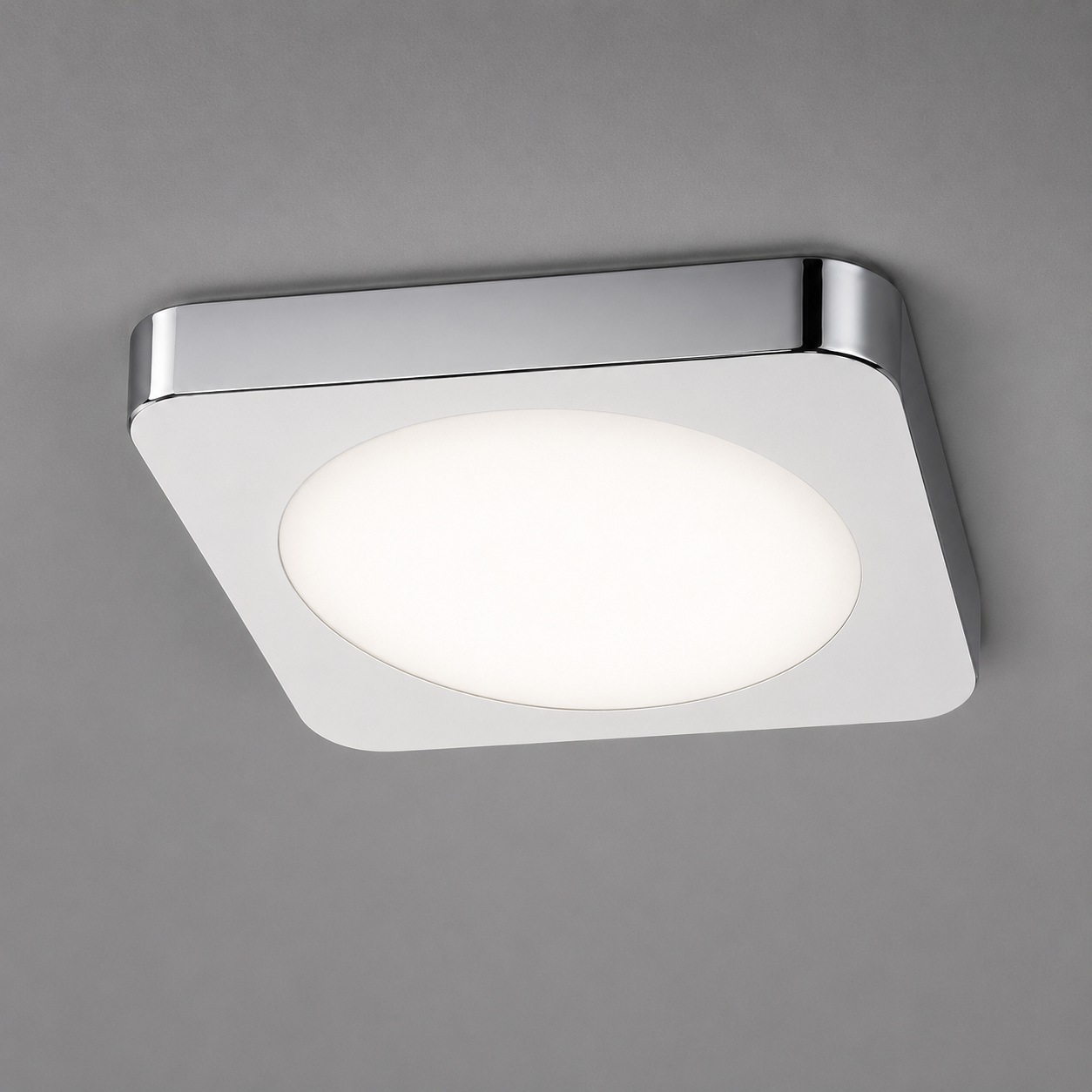 Chrome Square Surface Ceiling Light