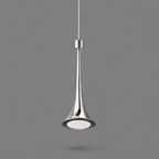 Modern Silver Trumpet LED Pendant