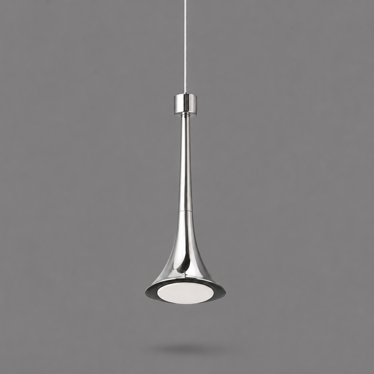 Modern Silver Trumpet LED Pendant