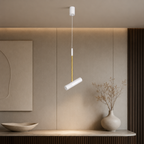 White & Gold Adjustable LED Pendant Light
