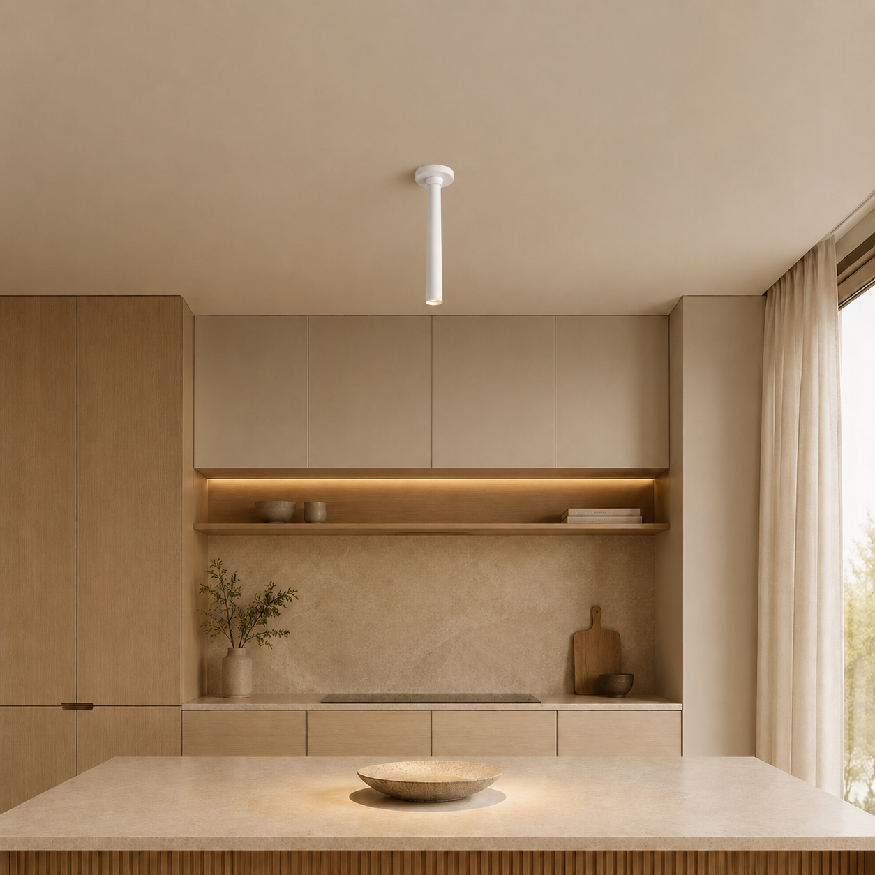 White Round Recessed LED Pendant